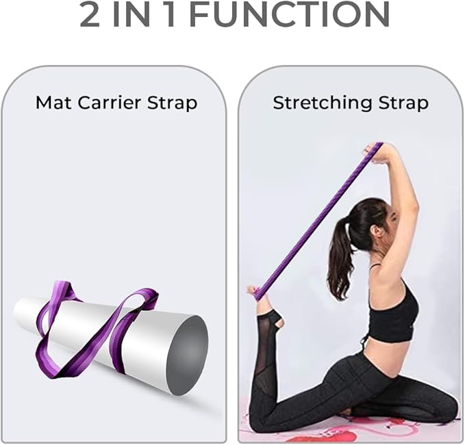 Yoga Mat Carrier Strap | Adjustable Mat Holder Sling for Carrying Mats | Thick & Comfy Texture | Yoga Mat Strap-FlexoryFit