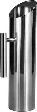 Stainless Steel Alkaline Water Pitcher Carafe Water Jug with Ice Guard 70oz 2L Chrome Plated Mirror Finish Cold Drinking Water Pouch with Handle Home Hotel Restaurant Serving Tool by GwenB