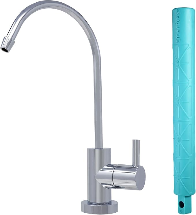 Non Air Gap RO Water Filtration System Water Dispenser Spout (Chrome). Euro Style with Faucet Wrench NSF Certified.