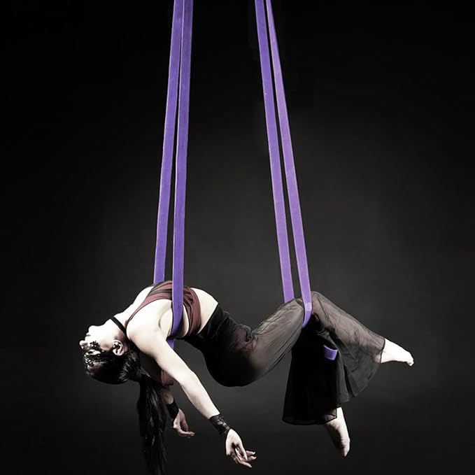 6.6ft 2m Aerial Loops Aerial Straps Ropes Aerial Acrobatics Body Loop Trapeze Circus Apparatuses Equipment Yoga Straps 1 pairs-FlexoryFit