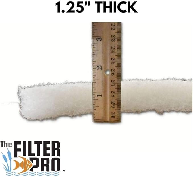 Beige Coarse Filter Media, 1.25" Thick, 24" x 56" Roll, Perfect for Aquariums, Ponds or Water Gardens, Made in USA