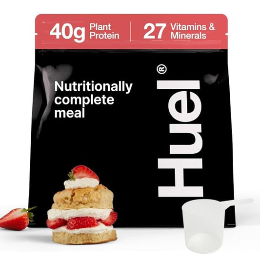 Huel Black Edition | Strawberry Shortcake 40g Vegan Protein Powder | Nutritionally Complete Meal | 27 Vitamins and Minerals, Gluten Free | 17 Servings | Scoop not included to reduce plastic-FlexoryFit
