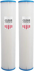 Clear Choice Sediment Water Filter 1 Micron 20 x 4.50" Water Filter Cartridge Replacement 20 inch RO System 255493-43 ECP1-20BB, PBB-P20-1, 2-Pk
