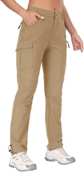 GymBrave Women's Hiking Cargo Pants Quick Dry Outdoor Camping Capris Water Resistant UPF 50 with Zipper Pockets