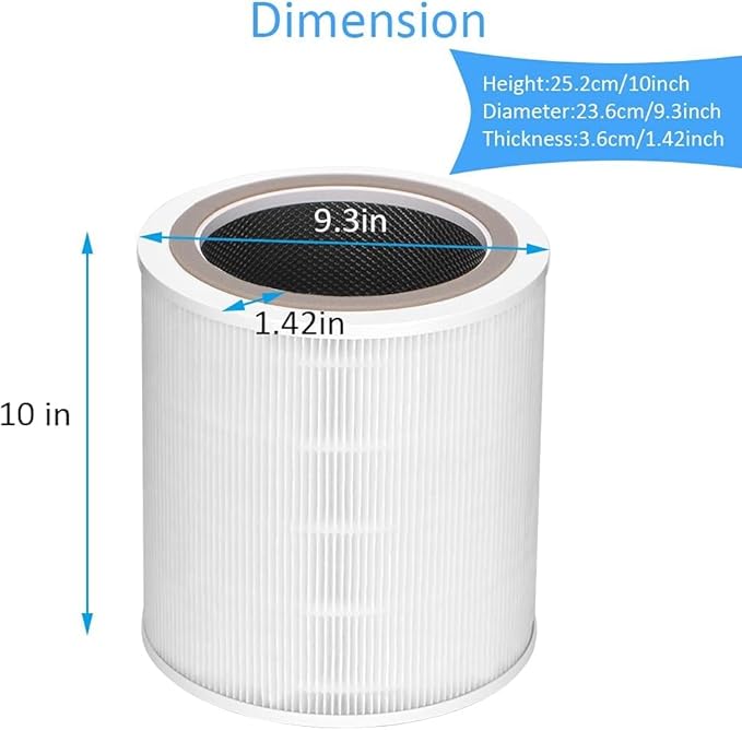 Core 400s Filter Replacement For Levoit Compatible With Levoit Core 400s Smart Wifi Air Puri-Fier, Core400s-Rf, High efficiency Filter and Activated Carbon, LRF-C401S-WUS, 2 Pack