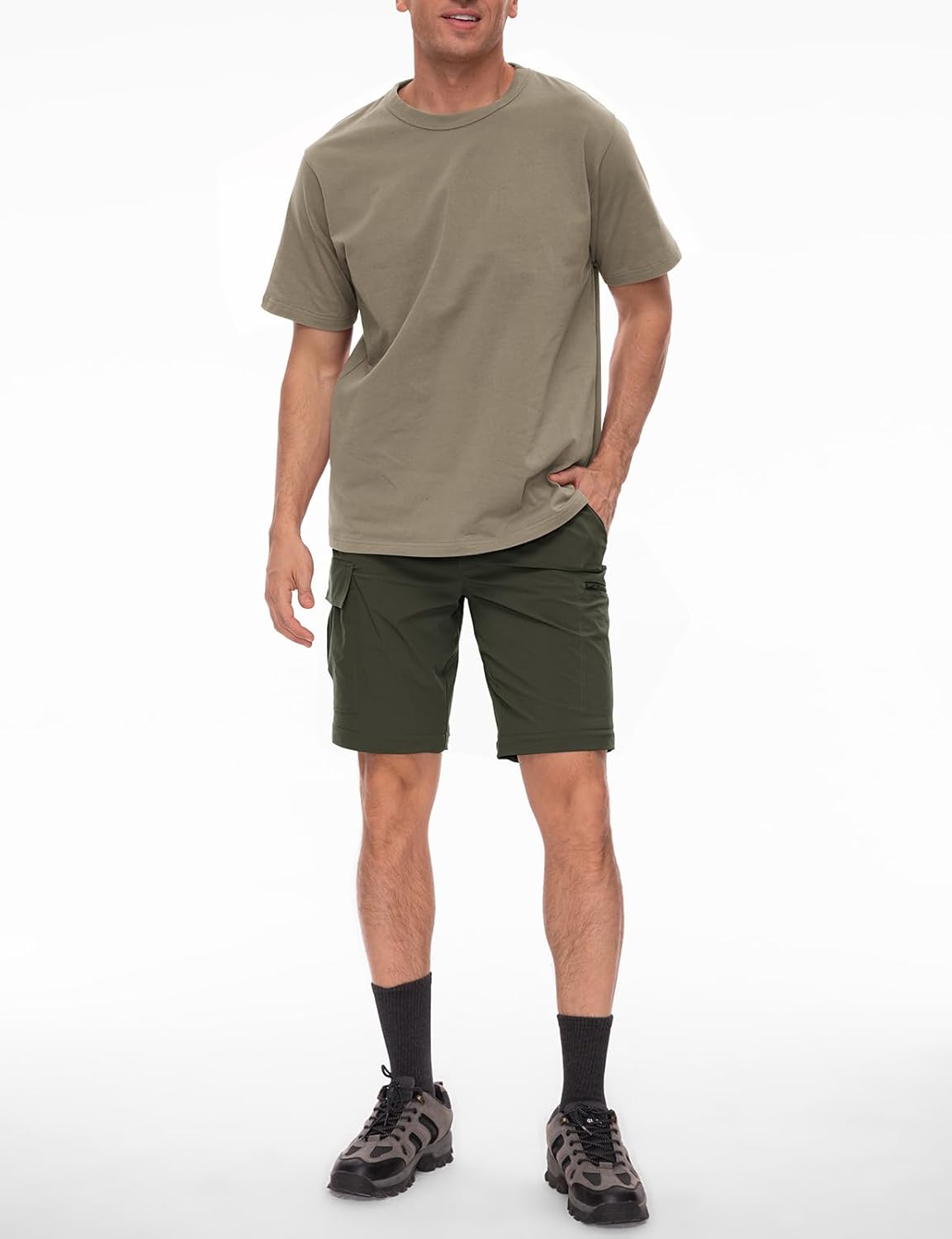 Wespornow Men's-Convertible-Hiking-Pants Quick Dry Lightweight Zip Off Breathable Cargo Pants for Outdoor, Fishing, Safari