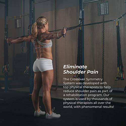 Crossover Symmetry Shoulder System Includes Two Sets of Resistance Bands Attachments Training Guide Exercise Chart Online Workouts for Home Fitness Rehab Rotator Cuff Exercises-FlexoryFit