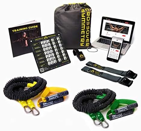 Crossover Symmetry Shoulder System Includes Two Sets of Resistance Bands Attachments Training Guide Exercise Chart Online Workouts for Home Fitness Rehab Rotator Cuff Exercises-FlexoryFit