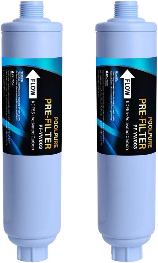 POOLPURE Garden Hose End Pre Filter for Pool, Hot Tub, Spa, Greatly Reduces Chlorine, Heavy Metals, Odor, Fits Any Standard 3/4" Garden Hose Thread, Up to