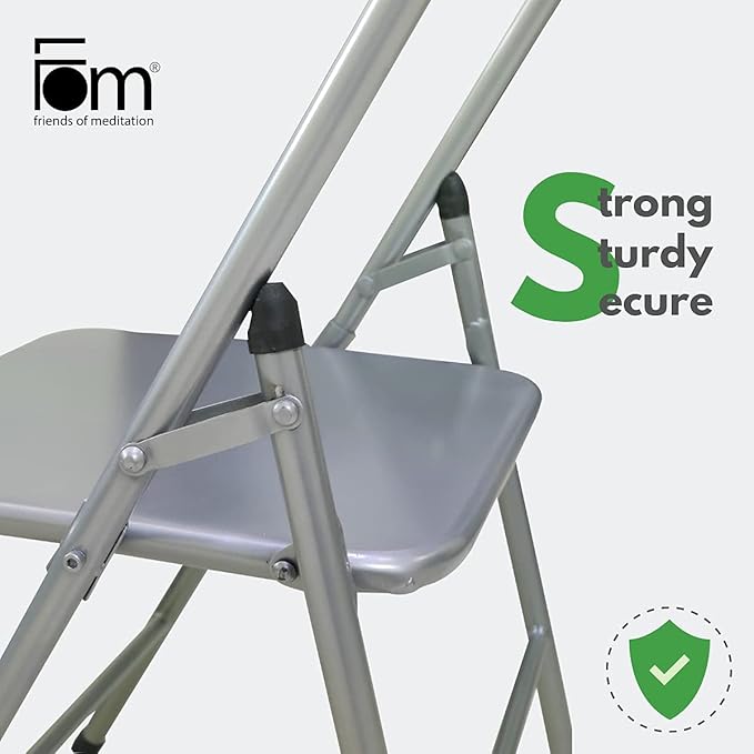 California Wellness Backless Yoga Chair with Yoga Book | Portable Folding Chair | Iyengar Yoga Chair | Flexibility & Strength Training Tool | Yoga Chairs for Adults | Supports Balance Handstand-FlexoryFit