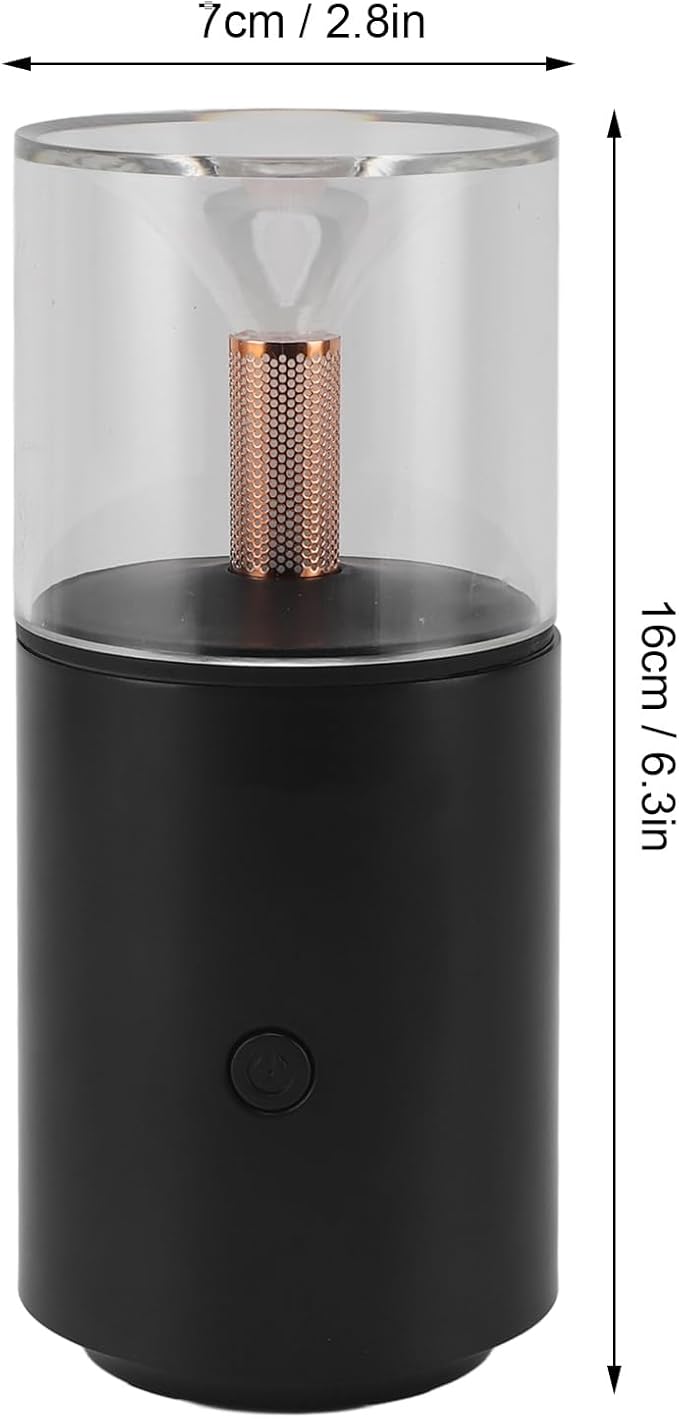 Essential Oil Diffuser Mini Portable Car USB Diffuser Humidifier with Candlelight Ambiance, Ultra Quiet Work for Office, Bedroom, Car Diffuser (Black)