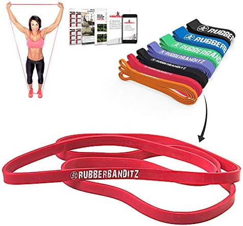 Rubberbanditz Pull Up Assist Resistance Bands Heavy Duty Loop Exercise Workout Bands for Powerlifting, Mobility, and Stretching-FlexoryFit