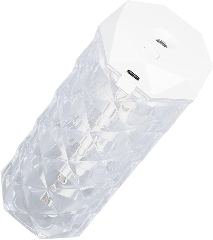 Small Air Humidifier Colorful Ambient Lighting Multi Faceted Prism Design for Car Home Room (400ML)