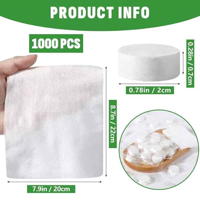 1000 PCS Compressed Towel, Mini Compressed Towel Tablets, Disposable Compressed Face Towels, Camping Towel, Portable Bulk Compressed Coin Tissues for Home, Travel, Outdoor Sports-FlexoryFit