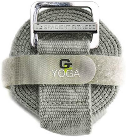 Gradient Fitness Yoga Strap, Friction-Less Easy-Feed Buckle, Super Soft Cotton/Polyester Blend Webbing, Free eGuide. (8 Feet)-FlexoryFit