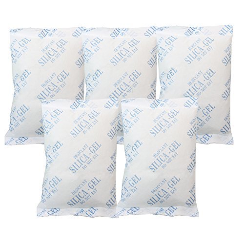 Dry & Dry 400 Gram [5 Packet] Silica Gel Packets, Desiccant Packs, Silica Gel - Rechargeable Silica Packets, Moisture Absorbers, Silica Gel Packs