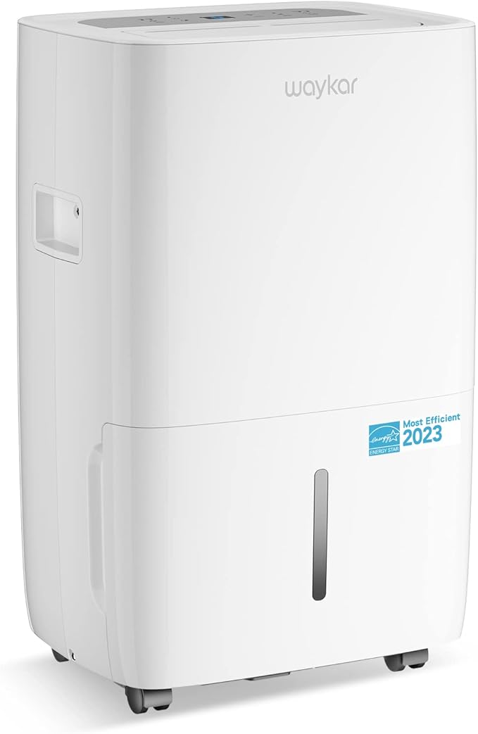 Waykar 80 Pints Energy Star Dehumidifier for Spaces up to 5,000 Sq. Ft at Home, in Basements and Large Rooms with Drain Hose and 1.14 Gallons Water Tank