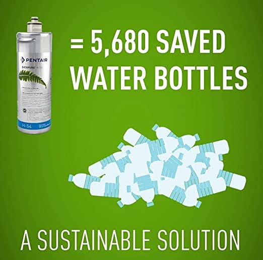 Pentair Everpure H-54 Quick-Change Replacement Cartridge, EV925268, NSF Certified to Reduce Lead, For Use in Everpure H-54 Drinking Water System, 750 Gallon Capacity, 0.5 Micron
