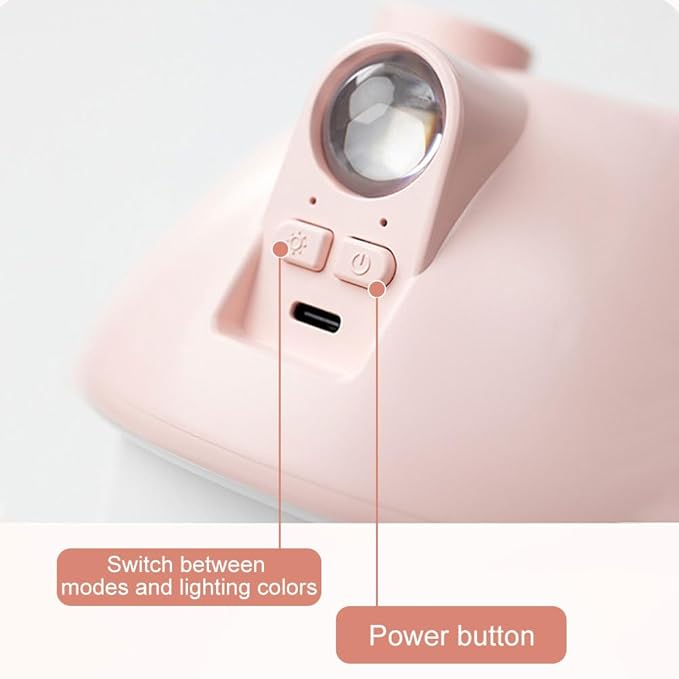 Mushroom Humidifier, 300ML Mist Humidifier, Portable Air Humidifer with Night Light for Bedroom Office Car