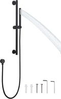Weshi Shower Slide Bar Handheld Shower Head with Hose, Bathroom Shower faucet with Handle Spray, High Pressure Shower Slide Bar Set Height Adjustable with 59 Inch Stainless Steel Hose Matte Black