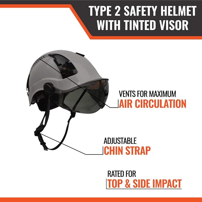 Malta Dynamics APEX Type 2 Safety Helmet – OSHA and ANSI Z89.1 Compliant Safety Hard Hats for Construction Workers and Vented Helmet for Head Protection