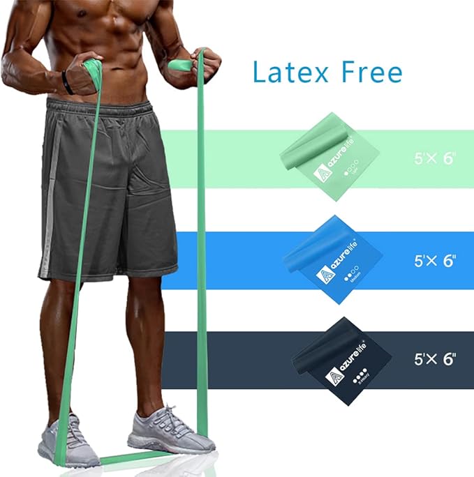 Resistance Bands,Professional Long Non-Latex Elastic Stretch Bands,Exercise Bands for Physical Therapy, Yoga, Pilates, Rehab, at-Home or The Gym Workouts, Strength Training-FlexoryFit