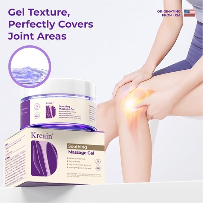 Kreain Nature Soothing Massage Pain Relief Gel, Joint Purple Gel Cooling Soothes Cream for Knees, Hand Arthritis, Lumbar, Neck and Shoulders(3.5 Ounce, 1 Pack)-FlexoryFit