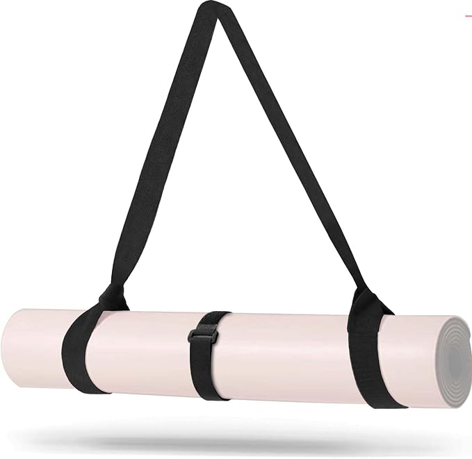 MRZZATA Yoga Mat Carrier Strap - Adjustable Thick and Wide Strap for Carrying Mat or Stretching, Black-FlexoryFit
