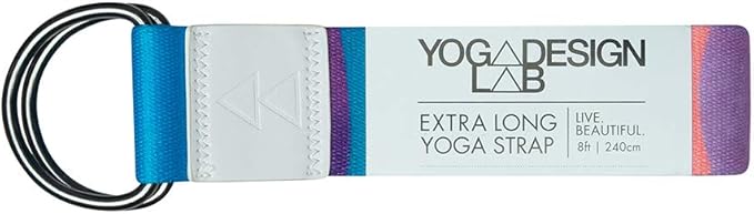 yogadesignlab YOGA DESIGN LAB | The Yoga Strap | Luxurious, Extra Long, Super Soft, Eco Printed | Studio Quality, Adjustable | Safely Stretch Further and Hold Longer | 8 ft Long-FlexoryFit