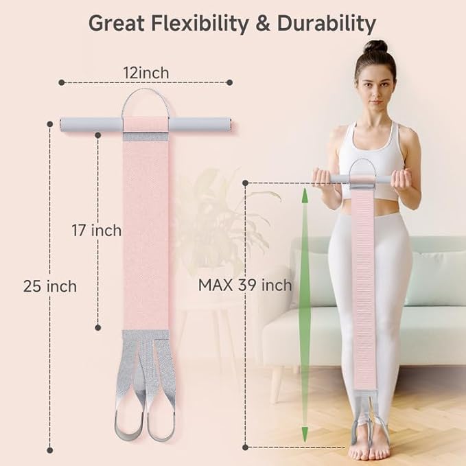 Fabric Resistance Band with Handles, 120lb Full-Body Excercise Band, Non-Slip Elastic Bands for Strength Muscle Training, Stretch Band Workout Equipment for Leg Arm Chest Core Wrist Ankle-FlexoryFit