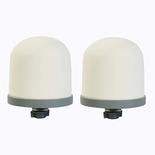 Huining 4PCS Ceramic Dome Water Filter with Coconut Shell Activated Carbon Inside, for Water Pre-Filtration Filter Replacement 0.15 to 0.5 Micron Household Water Bucket Filtration System Water Pitcher