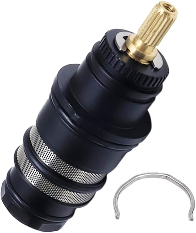 Thermostatic Shower Cartridge Replacement Parts Kit Compatible with Hansgrohe 98282000, Shower Bathroom Faucet Thermostatic Filter Vavle Core Chrome