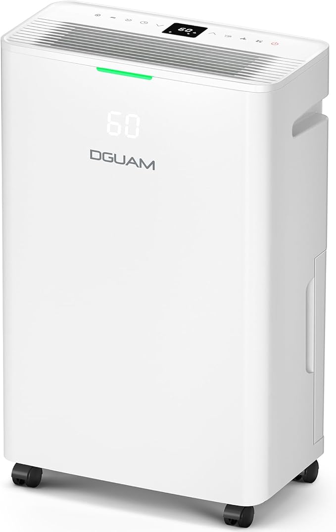 Dehumidifier, Compressor Dehumidifier for Basement 4500 Sq.Ft, Energy Efficient Max 80 Pint/D (Std 60 Pint/D), Smart Humidity Control, Drain Hose, 42dB Quiet & Auto Defrost, for Home, Bedroom