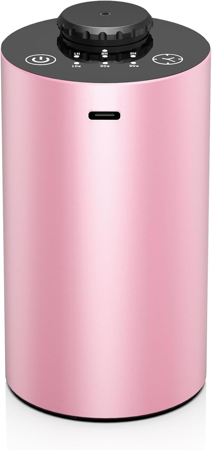 Waterless Essential Oil Diffuser for Home Battery Operated Cordless Scent Diffuser with Timing & 3 Mist Levels car Diffuser， Aluminum Alloy