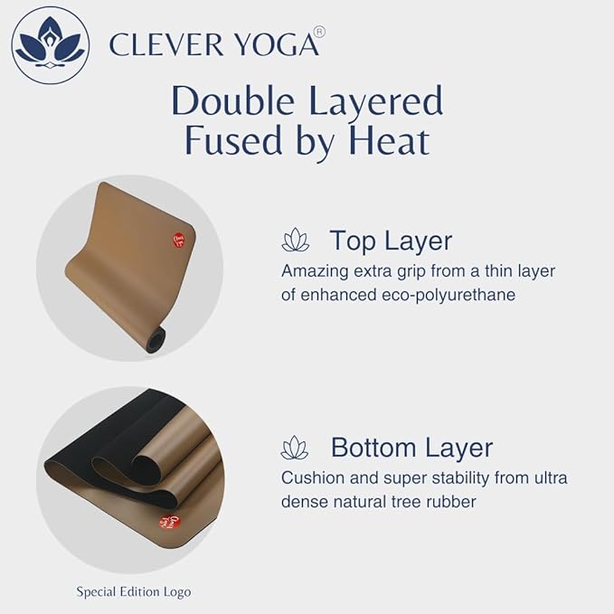Clever Yoga Liquid Balance Thick Yoga Mat - Pro Exercise Yoga Mat with Non-Slip Surface for Home Gym, Earth-Friendly & Recyclable Pilates and Workout Pad Women & Men, 4.5 mm-FlexoryFit