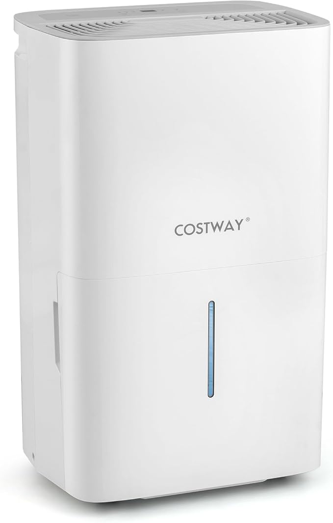 COSTWAY 150 Pints Energy Star Dehumidifier with Pump, 7000 Sq.Ft Portable Home Dehumidifier for Basements with 2 Modes & 3 Fan Speeds, 2.4 Gallon Tank,16.4 FT Pump Drain Hose