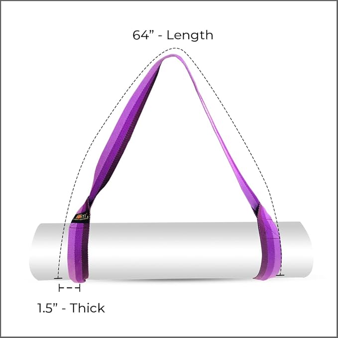 Yoga Mat Carrier Strap | Adjustable Mat Holder Sling for Carrying Mats | Thick & Comfy Texture | Yoga Mat Strap-FlexoryFit