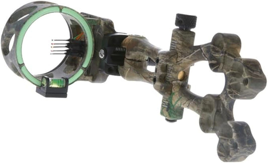 TRUGLO VEROS 5-Pin Durable Ultra-Bright Lightweight Micro-Adjustable Archery Hunting Bow Sight with Decreasing Diameter Pins Design & Large Circular Field of View - for Right & Left-Handed Shooters