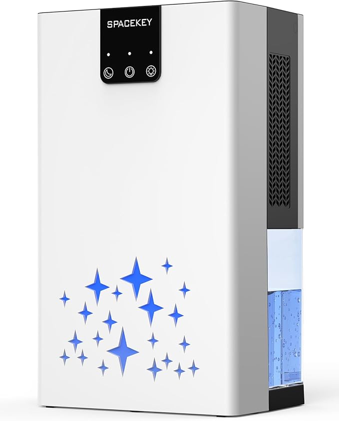 Dehumidifier, 95 OZ Water Tank Dehumidifiers for Home, 1000 sq. ft. Dehumidifier for Basement Bathroom Bedroom with Auto Shut Off, 7 Colors LED Light, Quiet Dehumidifiers with Sleep Mode, White
