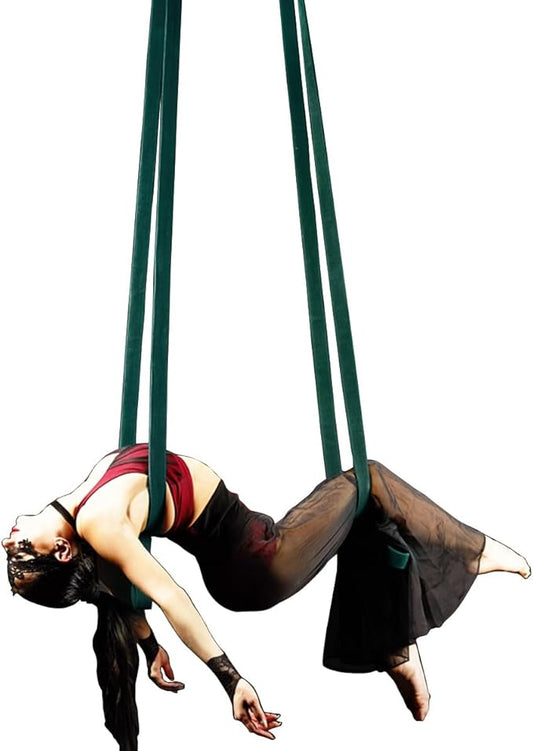 4.9ft (1.5m) Aerial Loops Straps – Professional Aerial Yoga Ropes for Acrobatics, Circus Training & Fitness – Strong Nylon Trapeze Straps for Aerial Silks, Hammock, Dance & Performance Arts-FlexoryFit