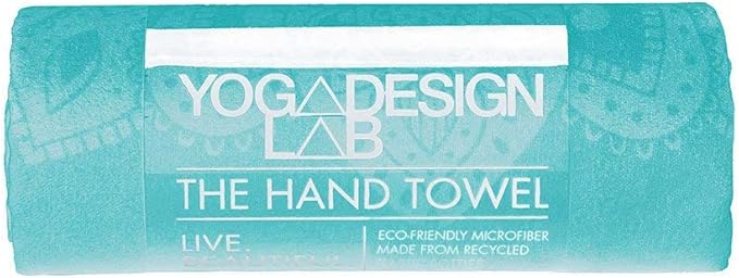 Yoga Design LAB | The Hand Towel | Premium Non Slip Hand Towel | Designed in Bali | Colorful Eco Printed + Quick Dry + Soft | Hot Yoga, Bikram, Ashtanga, Sport, Barre, Travel (Mandala Turquoise)-FlexoryFit