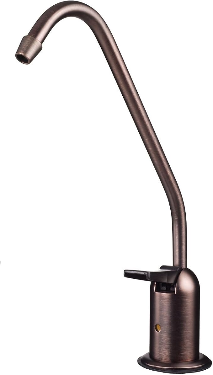 Watts Premier Standard Air Gap Auxiliary Faucet with 1/4" Supply Tubing Connection for RO Reverse Osmosis Water Filtration Systems, Touch N'Flow Spring Loaded Handle, Medium, Antique Bronze