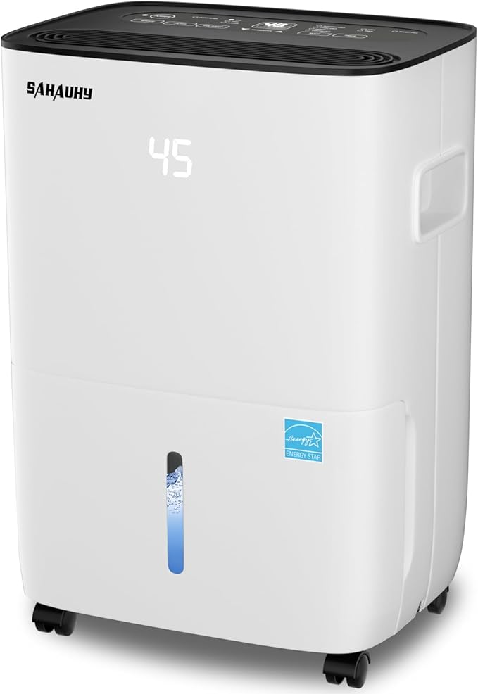 SAHAUHY 120 Pints ENERGY STAR Dehumidifier for Home Bedroom Garage Basement Stockroom and Large Room Spaces up to 6,200 Sq. Ft with Drain Hose and Water Tank
