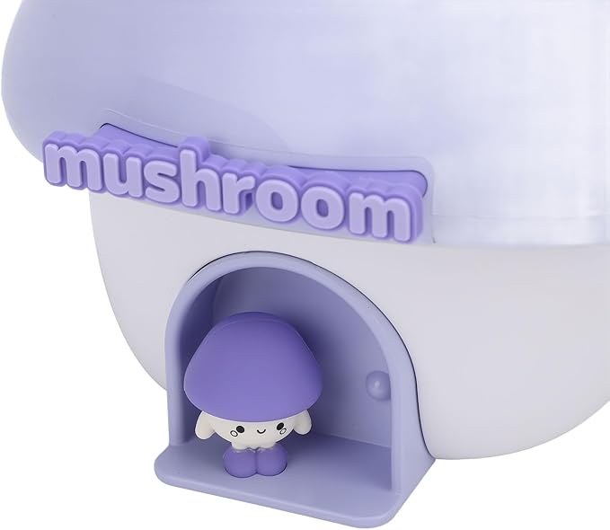 Travel Portable Cute Mushroom House Design Humidifier with Night Light, Personal 300ml Silent Humidifier for Office, Bedroom Car