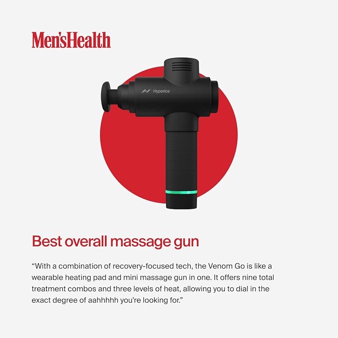 Hyperice Hypervolt 2 Black - Featuring Quiet Glide Technology - Handheld Percussion Massage Gun | 3 Speeds, 5 Interchangeable Heads | Helps Relieve Sore Muscles and Stiffness |FSA and HSA-FlexoryFit