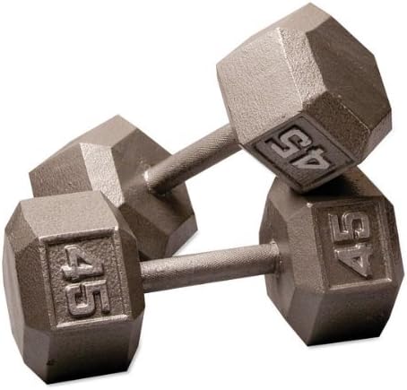 Body-Solid Cast Iron Hexagon Dumbbell, Hand Weights For Men and Women, Weight Dumbbells for Strength Training, Body Building Home Gym Training Gear-FlexoryFit