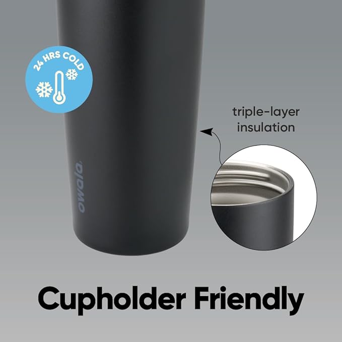 Owala FreeSip Sway - Stainless Steel - 30-oz. - Black (Very, Very Dark)