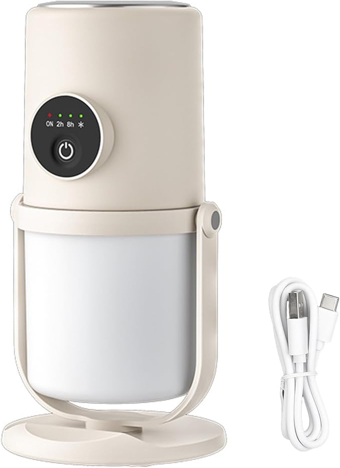 Cool Mist Humidifier, Quiet Two Mist Mode 300ML Bedroom Desk Humidifier Rechargeable USB Desktop Humidifier with Stand for Bedroom Travel Office Home (Beige)