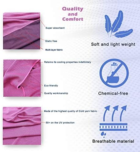 4 Pack Cooling Towels 40" x 12"-Cooling Scarf, Cold snap Cooling Towel for Instant Cooling Relief for All Physical Activities: Golf, Fitness, Camping, Hiking, Yoga, Pilates-FlexoryFit