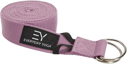 Everyday Yoga Super Strong Strap with Metal D-ring Buckle - Improve Flexibility, Stretching, and Physical Therapy Fitness.-FlexoryFit